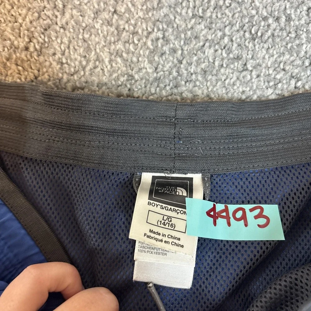 The North Face Shorts Boys Large 14/16 Blue Swim Trunks Mesh Lined Elastic Waist